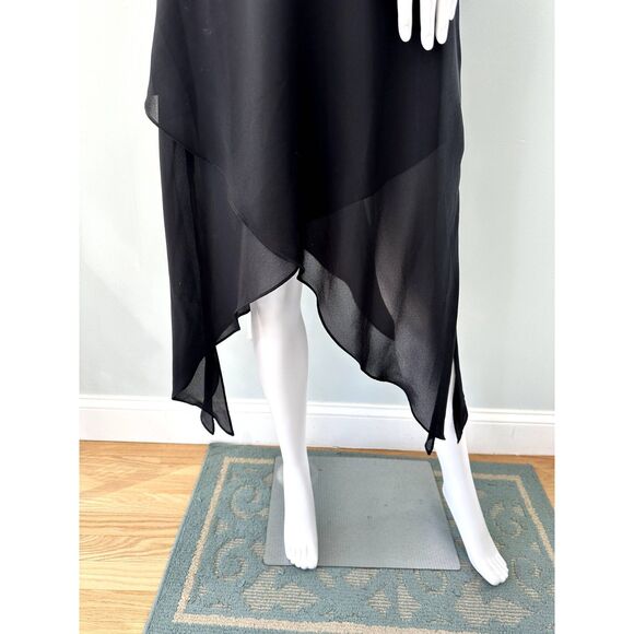 Vintage Victoria's Secret Black Slip Dress with Pink Trim & Lace Detail size 8 - Picture 5 of 9